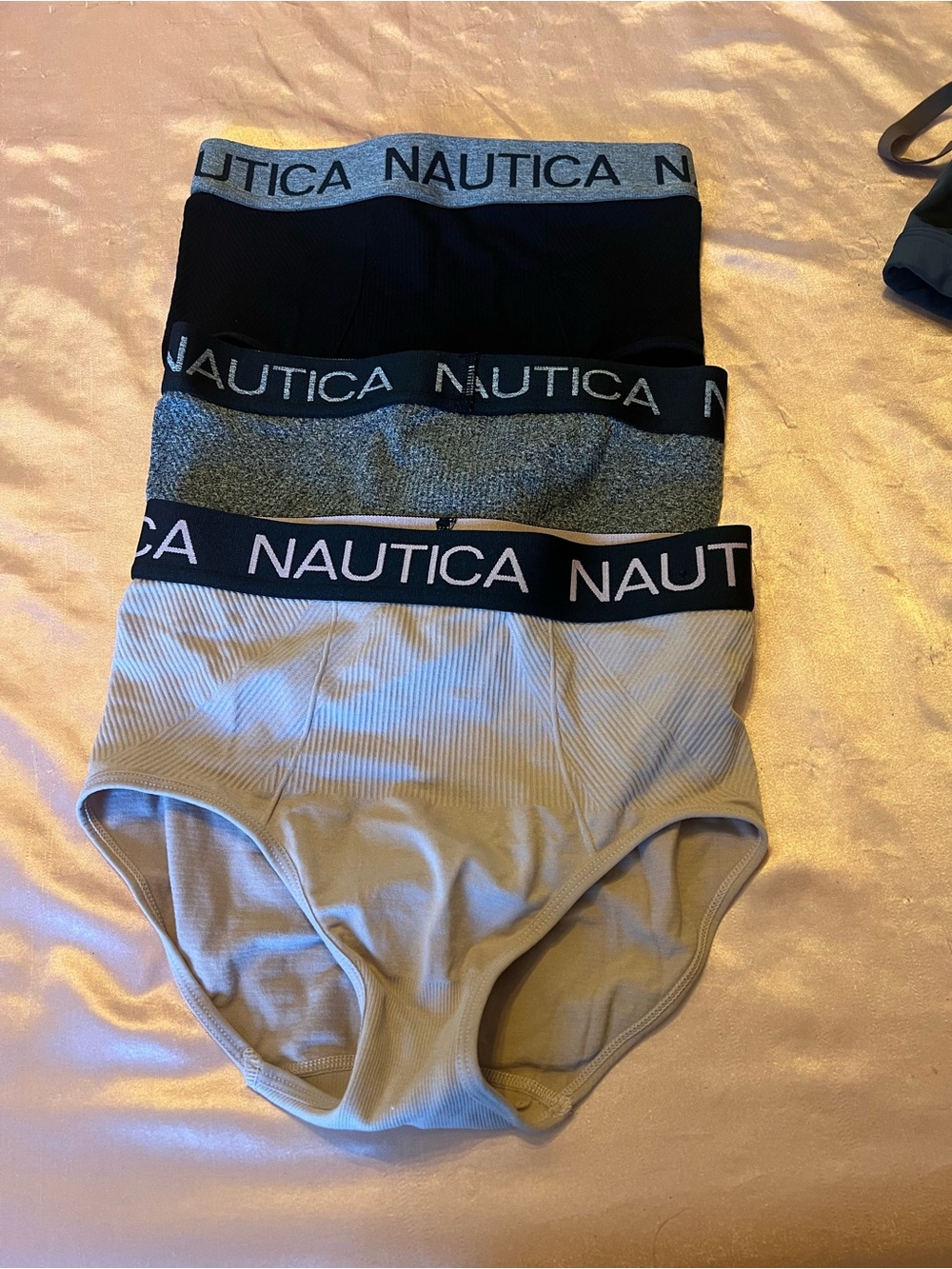 Nautica women’s Briefs Trio – Black, Gray, Light pink